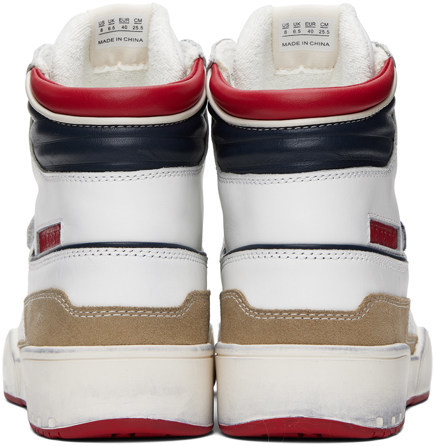 ISABEL MARANT WHITE & NAVY ALSEEH HIGH SNEAKERS 