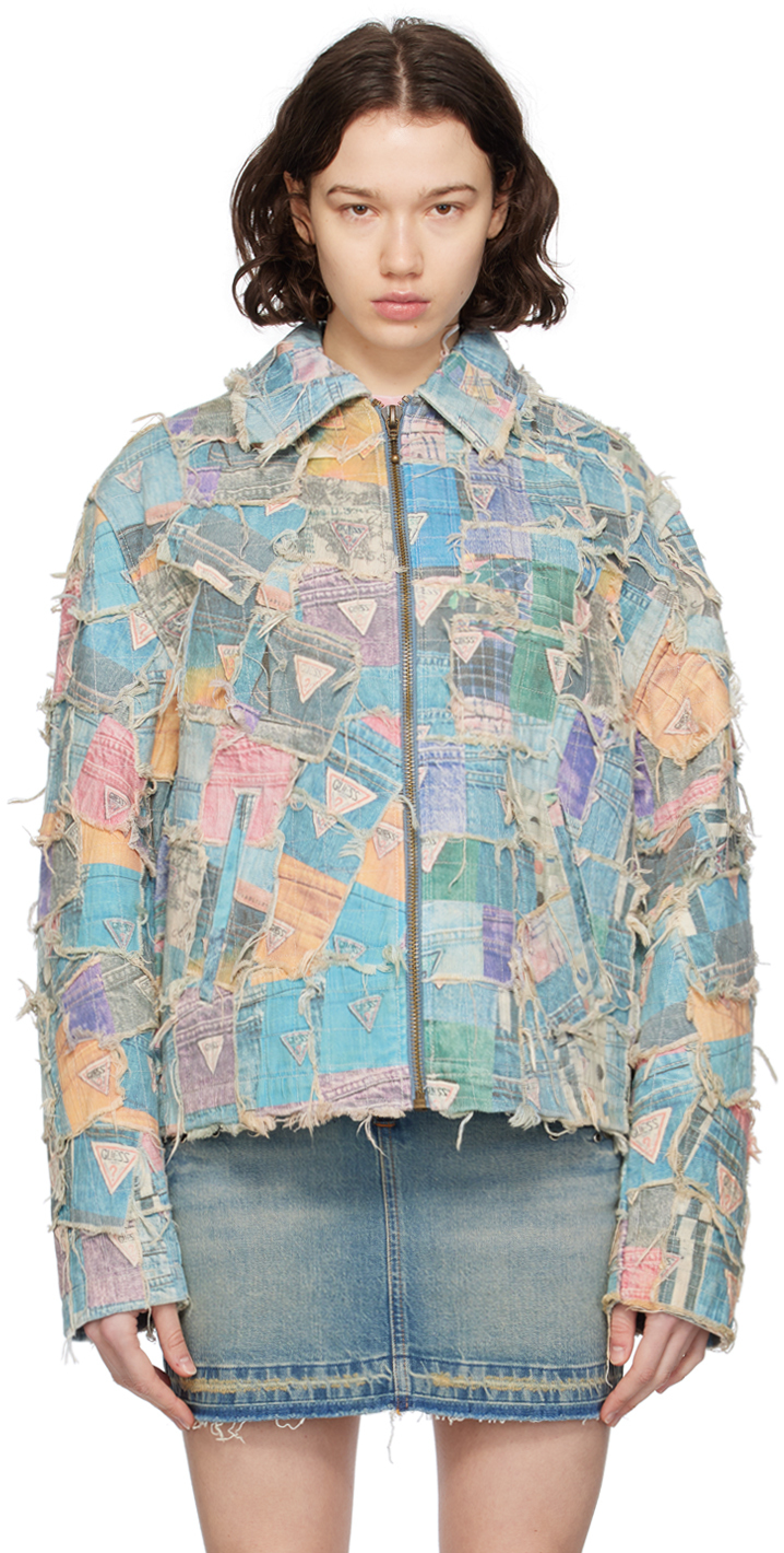 Multicolor Quilted Denim Jacket