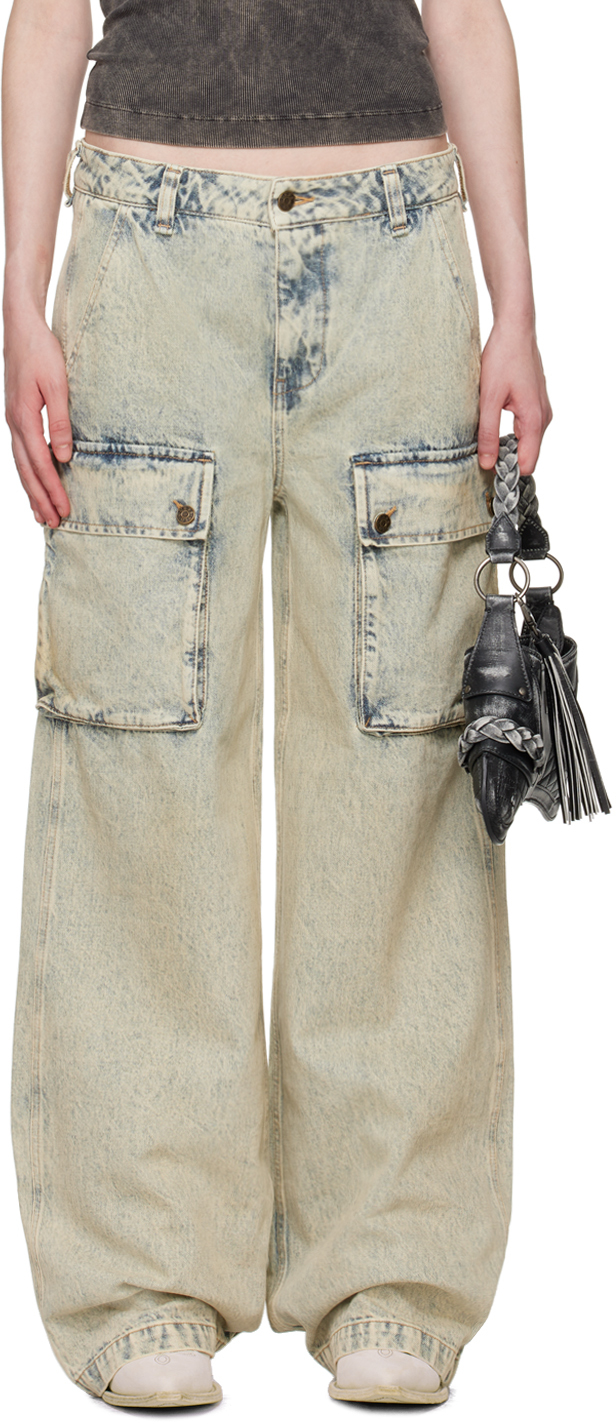 Guess Usa Blue Combat Jeans In Gutl Gusa Tinted Lig