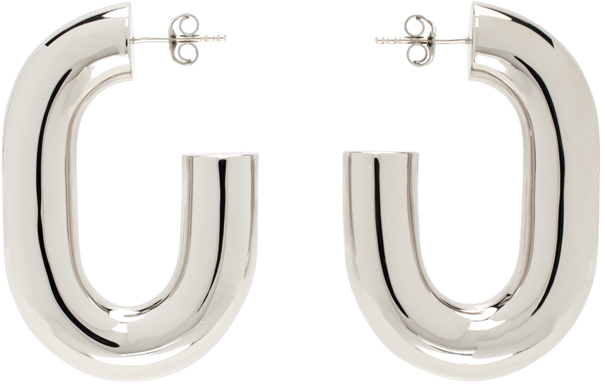 Rabanne Silver Xl Link Earrings In P040 Silver