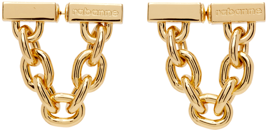 Rabanne Gold Chain-link Earrings In P710 Gold