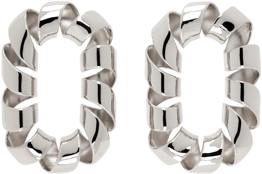 Silver XL Link Twist Earrings