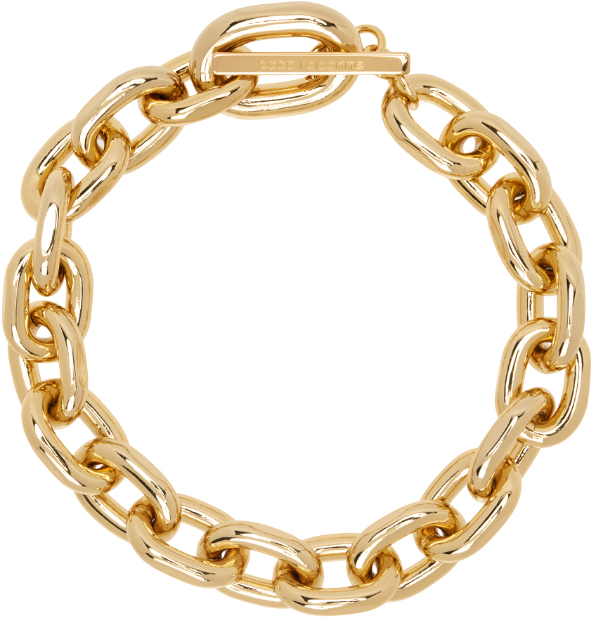 Shop Rabanne Gold Xl Link Choker Necklace In P710 Gold
