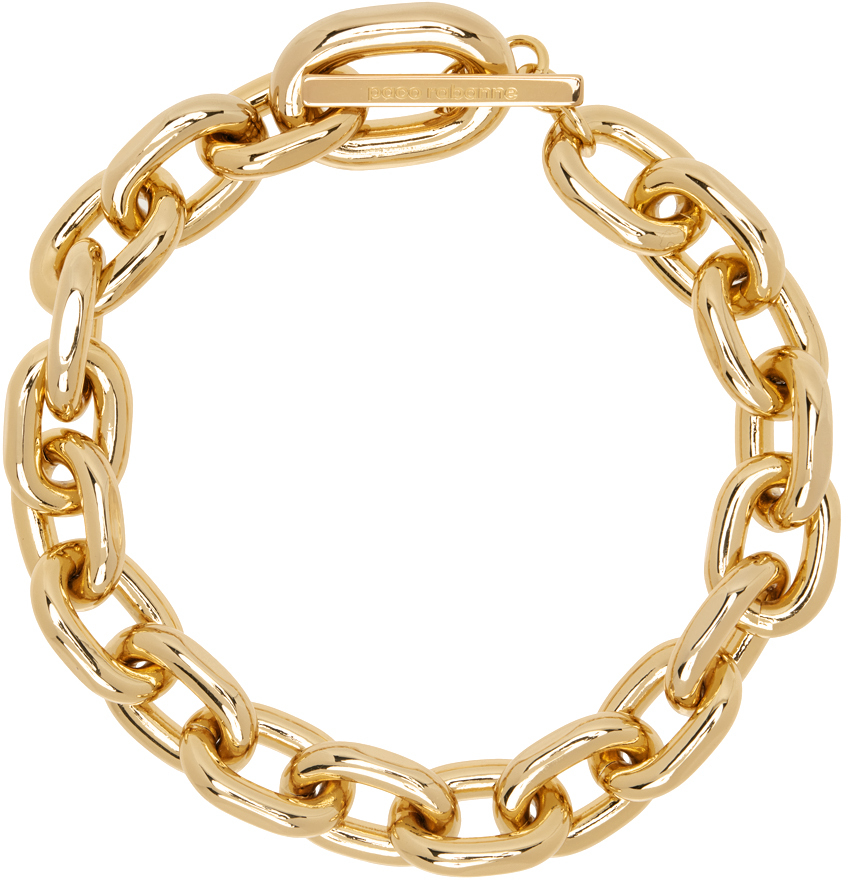 Rabanne: Gold XL Link Choker Necklace | SSENSE Canada