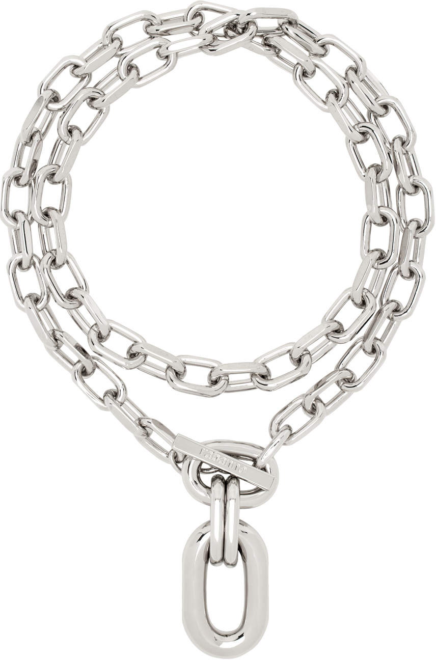 Silver XL Link Necklace by Rabanne on Sale