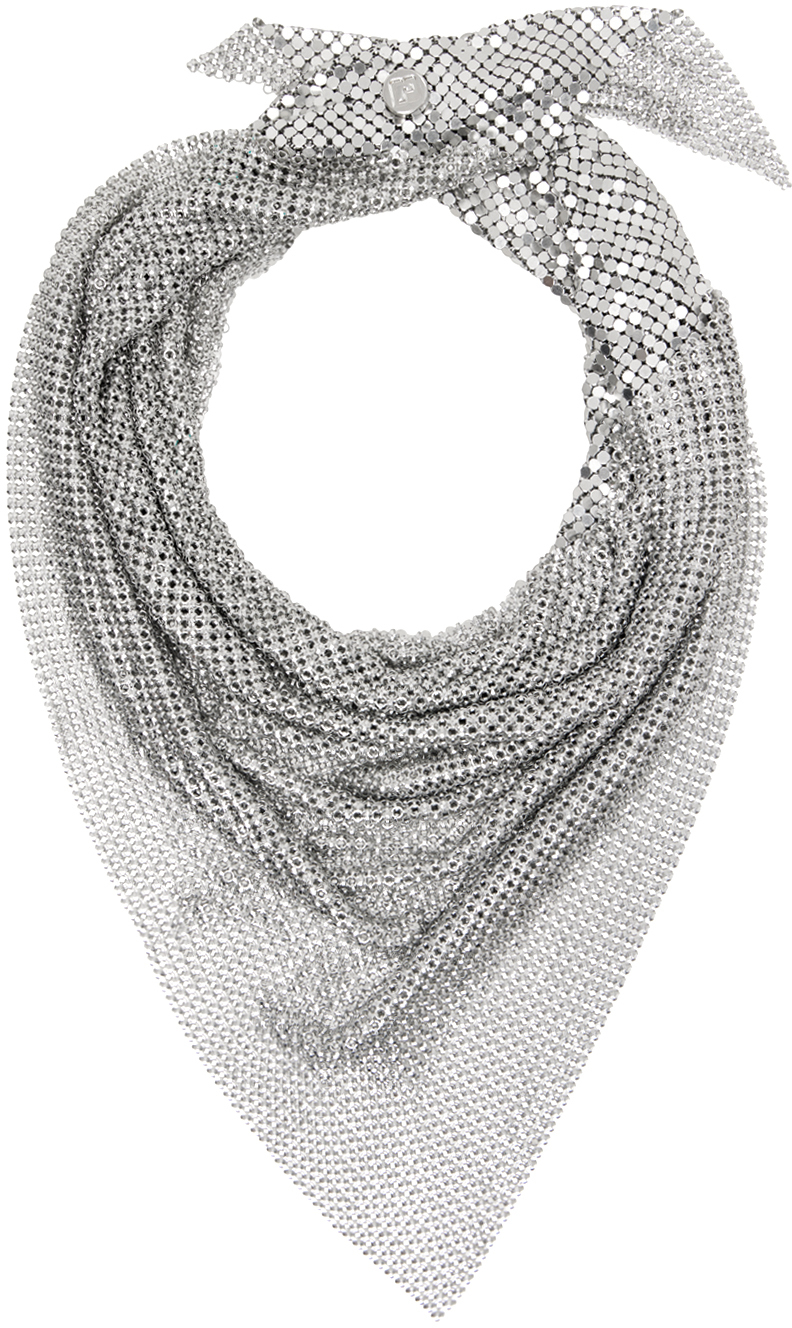 Silver Pixel Scarf Necklace