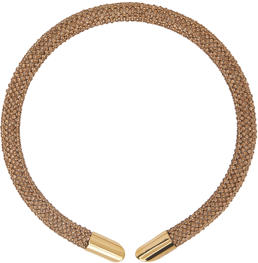 Gold Pixel Tube Choker Necklace