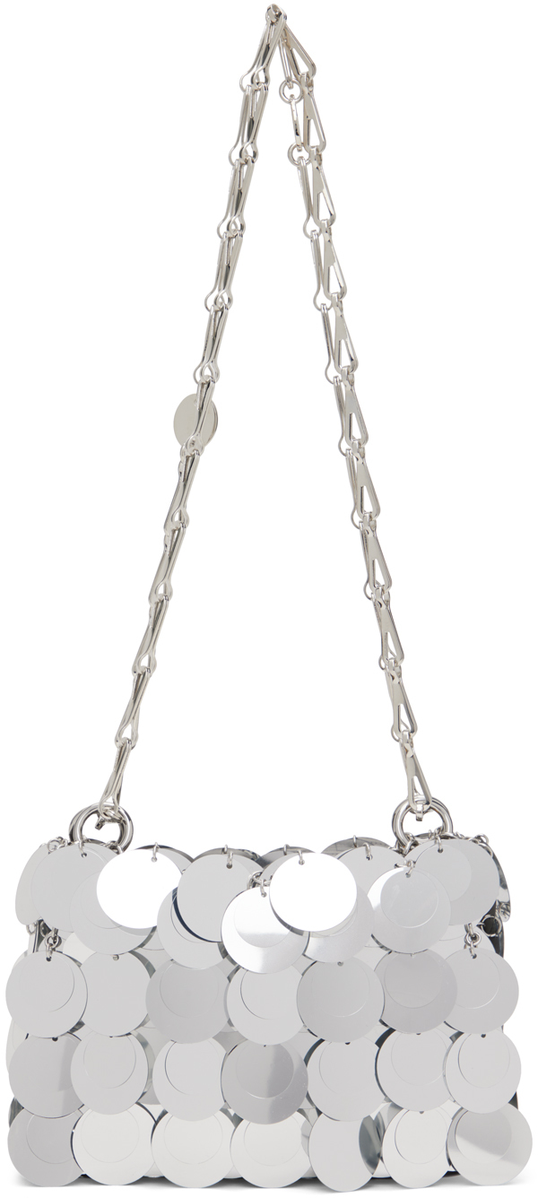 Shop Rabanne Silver Sparkle Discs Nano Bag In P040 Silver