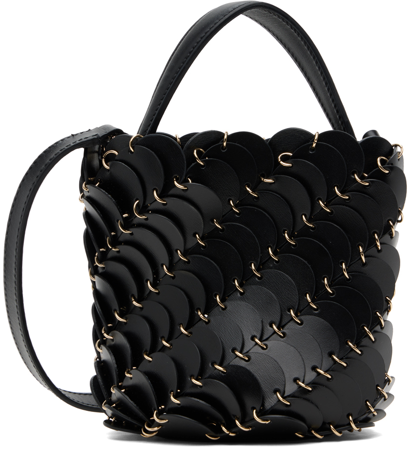 Shop Rabanne Black Small Bucket Paco Bag In P001 Black