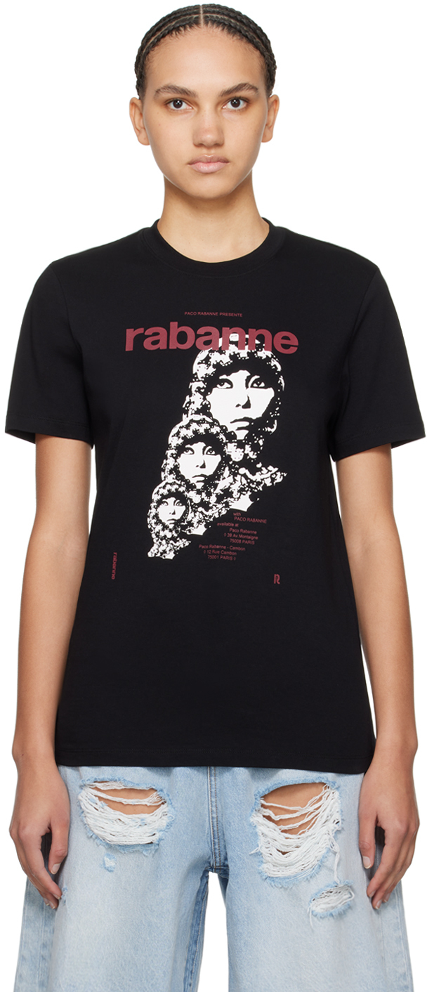 Shop Rabanne Black Visconti-inspired T-shirt In P001 Black