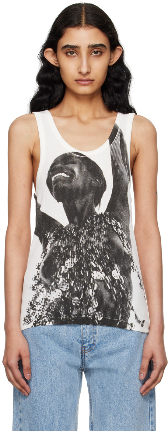 Shop Rabanne White 'les Nues' Tank Top In P100 White
