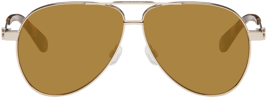 Shop Off-white Gold Ruston Sunglasses In Gold Mirror