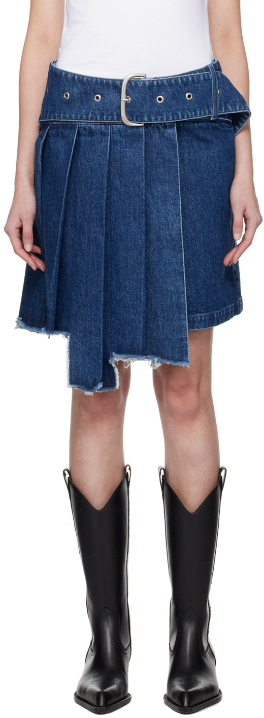 Mini-jupe Bleue Plissée à Ceinture élastique - Taille Unique - Synthétique - Occasion Très Bon état