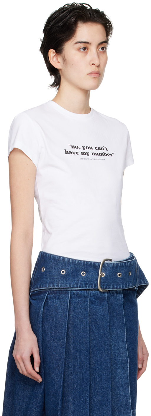 Off-white White Printed T-shirt In White Black