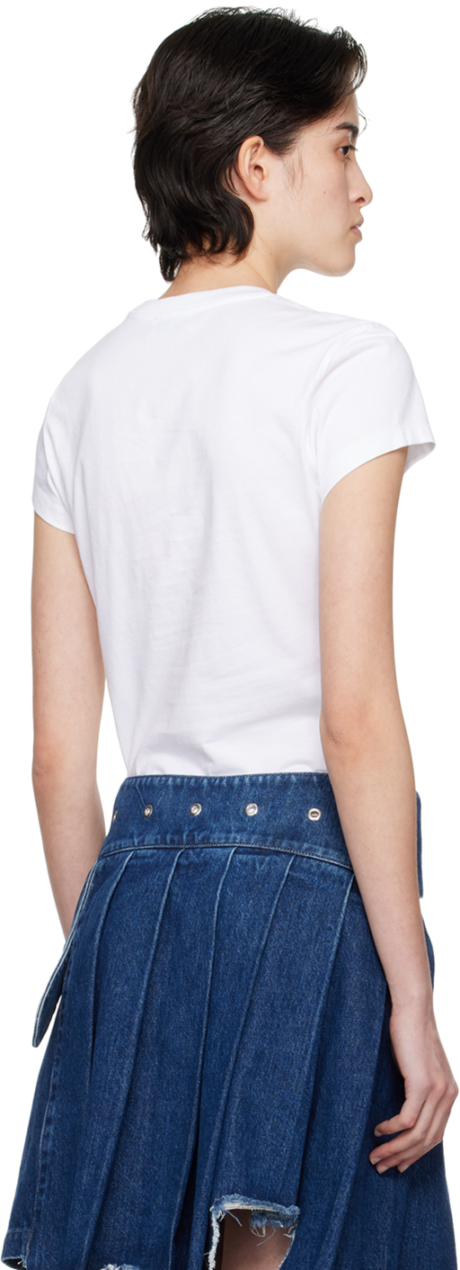 Off-white White Printed T-shirt In White Black