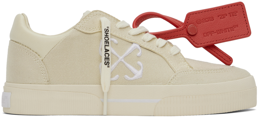 Baskets basses blanc cassé à semelle en caoutchouc vulcanisé Off-White