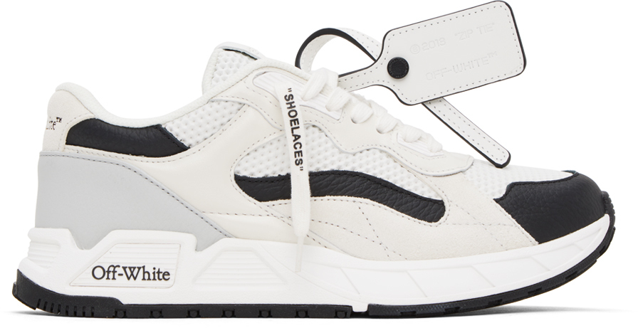 Shop Off-white White & Black Kick Off Sneakers In White Black