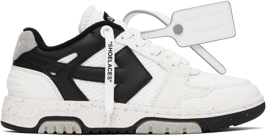 Off-white White & Black Slim Out Of Office Sneakers In White Black