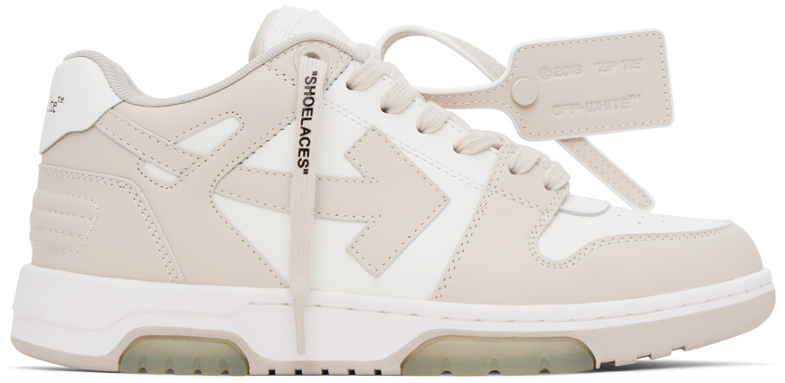 Shop Off-white Beige & White Out Of Office Sneakers In White Beige