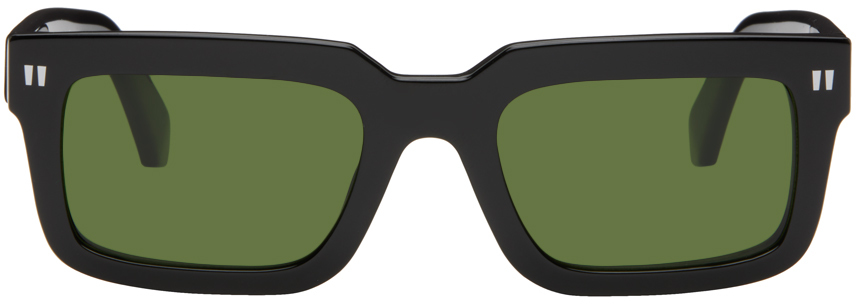 Off-white Black Clip On Sunglasses In Black Green