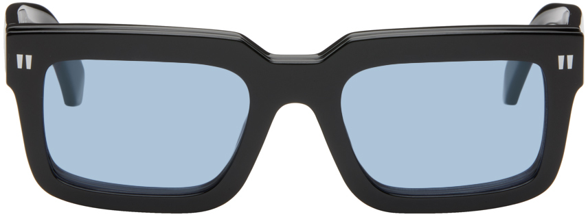 Off-white Black Clip On Sunglasses In Black Light Blue