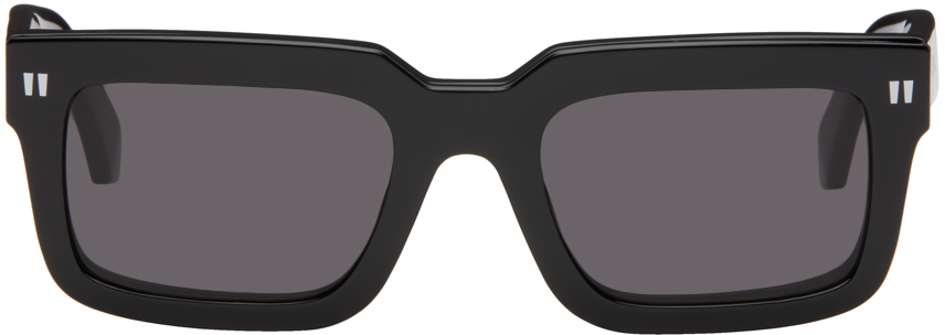 Off-white Black Clip On Sunglasses In Black Dark Grey