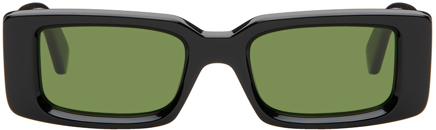 Shop Off-white Black Arthur Sunglasses In Black Green