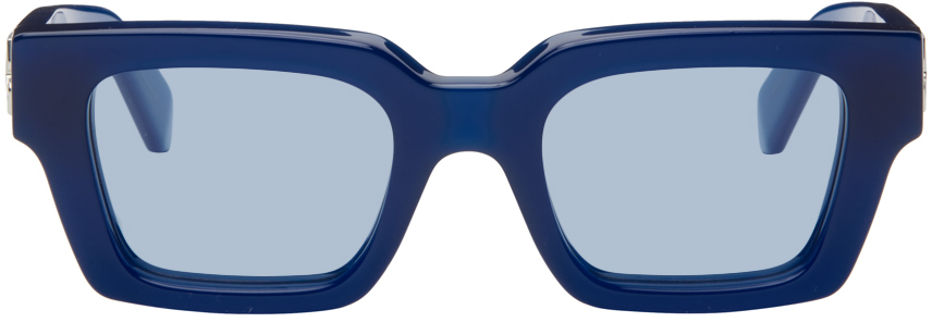 Shop Off-white Blue Virgil Sunglasses In Blue Light