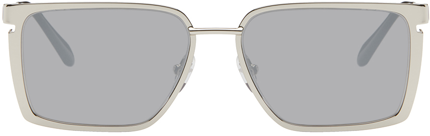Shop Off-white Silver Yoder Sunglasses In Silver Silver Mirror
