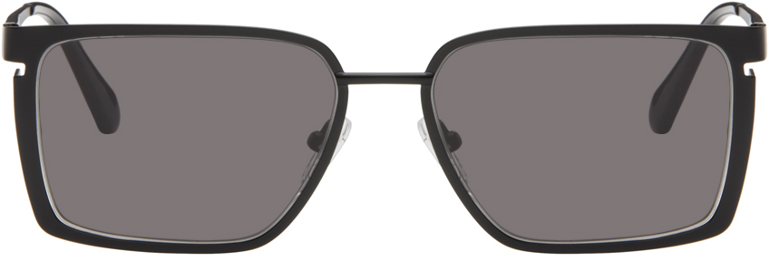 Shop Off-white Black Yoder Sunglasses In Black Dark Grey