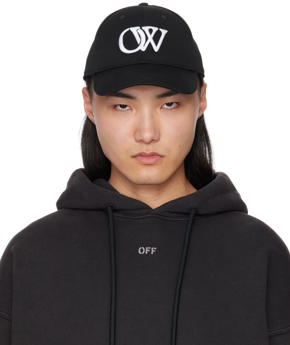 Off-White Black Drill Embroidered 'OW' Baseball Cap