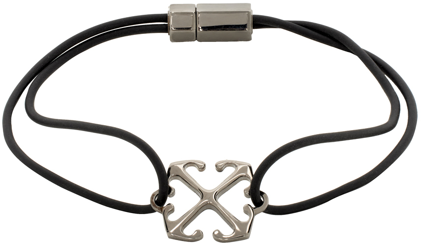 Off-white Black & Gunmetal Arrow Cable Bracelet In Black No