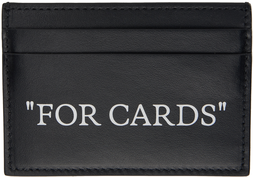 Off-white Black Quote Bookish Card Holder In Black White