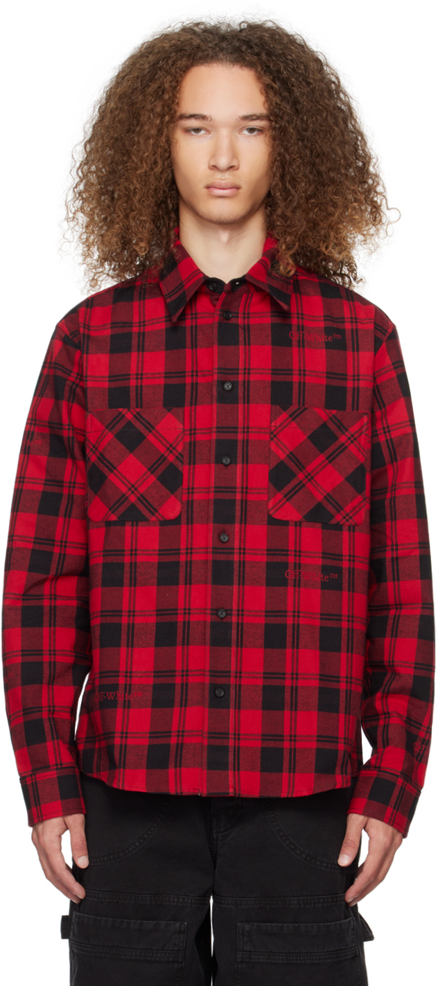 Off-white Red Check Shirt In Red Black