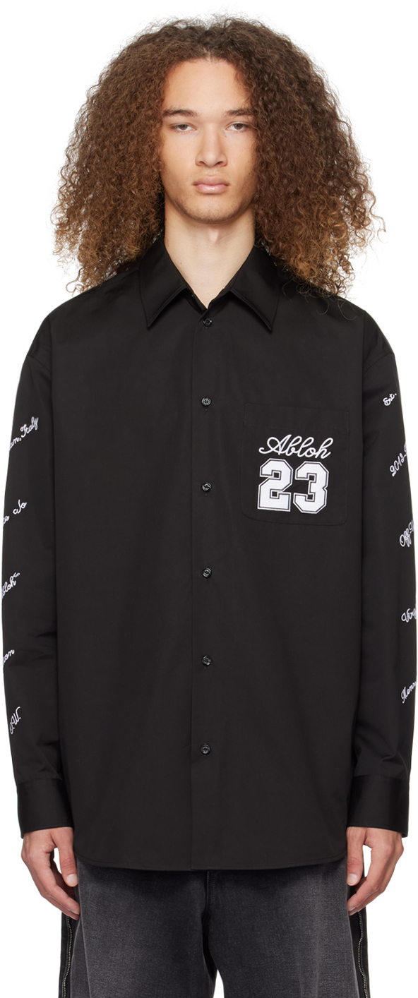 Shop Off-white Black '23' Shirt In Black White
