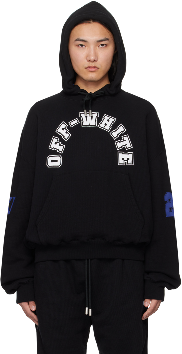 Off White Pull capuche noir images imprim es SSENSE France