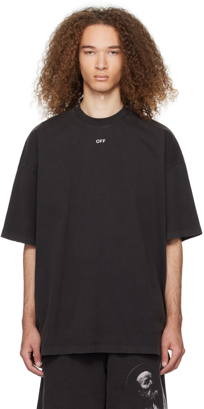 Shop Off-white Black S.matthew Skate T-shirt In Black Grey