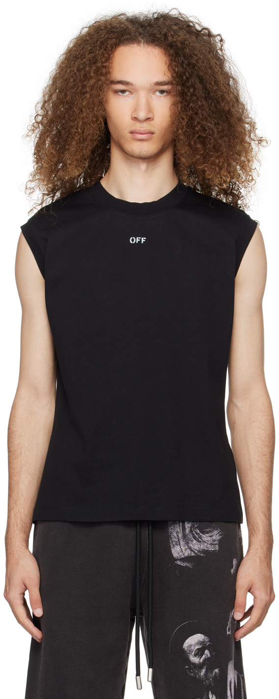 Shop Off-white Black 'off' Stamp Tank Top In Black White