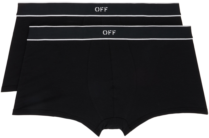 Off-White: Two-Pack Black Off-Stamp Boxers
