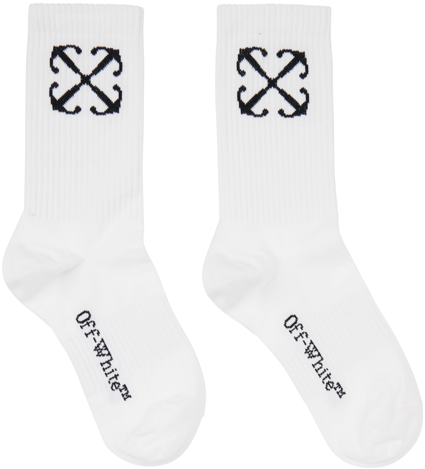 Shop Off-white White Arrow Socks In White Black