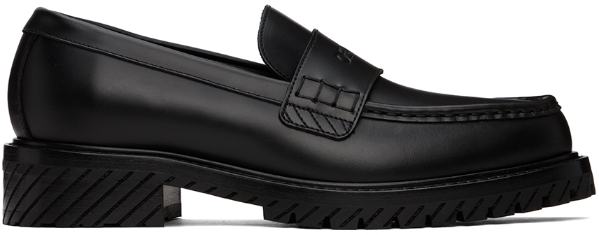 Shop Off-white Black Military Loafers In Black Black