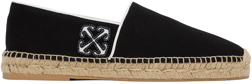 Off-white Anglette Arrow-embroidered Espadrilles In Black