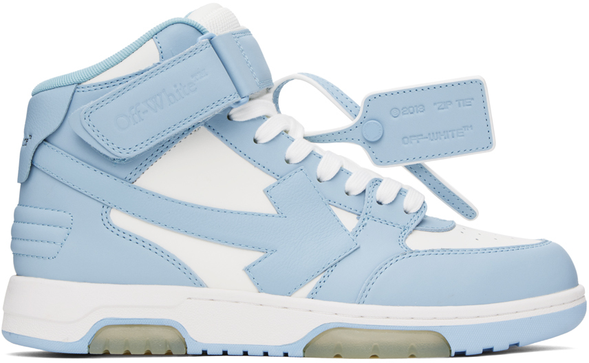 Off-white White & Blue Out Of Office Sneakers In White Light Bl