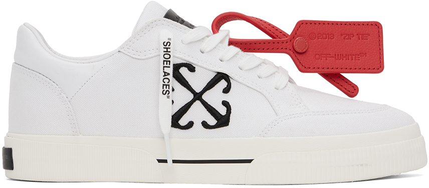 Shop Off-white White New Low Vulcanized Sneakers In White Black