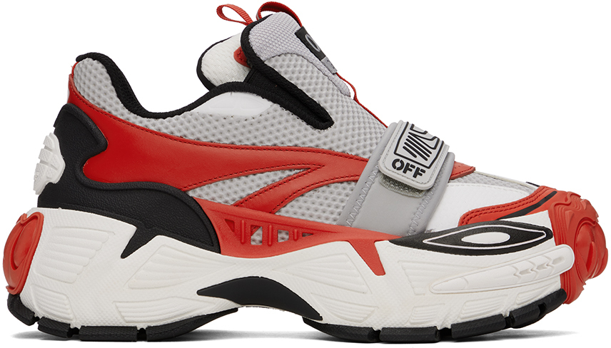 Shop Off-white Red & Gray Glove Slip On Sneakers In Grey Red