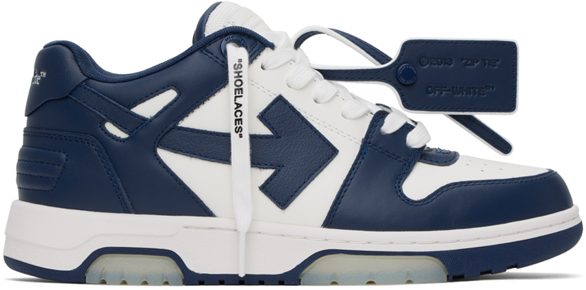 Off-white Navy & White Out Of Office Sneakers In White Royal