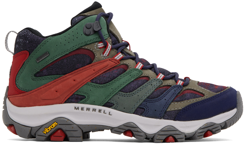 Merrell 1trl Navy White Mountaineering Edition Moab 3 Smooth Mid Gtx Boots In Multi