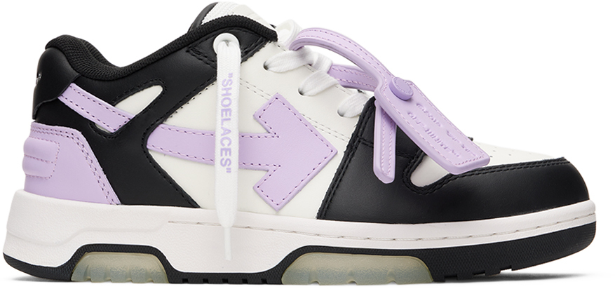 Off-white Kids Black & Purple Out Of Office Sneakers In Black Lilac