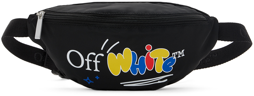 Off-white Kids Black Funny Belt Bag In Black Multicolor