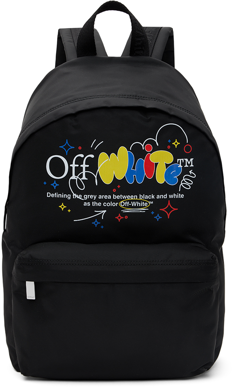 Shop Off-white Kids Black Funny Backpack In Black Multicolor